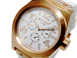 アバランチ AVALANCHE クオーツ メンズ 腕時計 AV1027-WHRG ホワイト