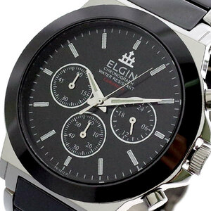 エルジン ELGIN 腕時計 メンズ FK1417C-B セラミックス クロノグラフ クォーツ ブラック 国内正規 ブラック