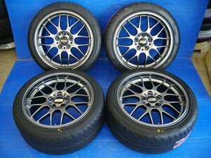 H【1497】鍛造 BBS RG-R RG703/RG704 18インチ8J+40/9J+42 5H PCD114.3 235/40R18 265/35R18 POTENZA付き 4本セット スカイラインなど