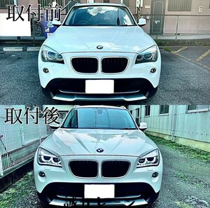 BMW E84 X1 LED ヘッドライト 2009-2015年　ダブルプロジェクター　LEDバルブ付き　※日本カットライン　車検対応品