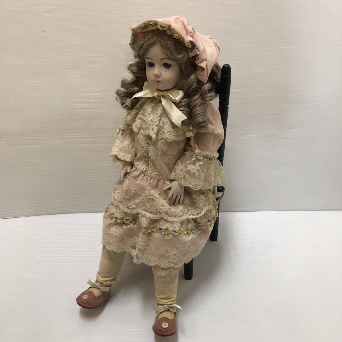 希少 さえら ビスクドール 刻印あり 女の子 西洋人形