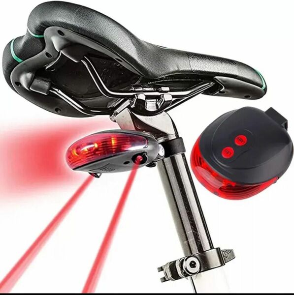 自転車 レーザー LED テールライト 警告灯 リアライト フラッシュ点滅 サイクリング レッド 赤灯