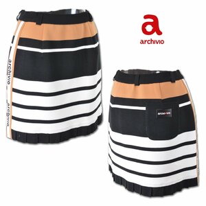 30%скидка ★ Alchibio ★ Юбка M (9/38) Белый x Black x Tea 256220-290 Archivio Golf Модный милый плиссированный высококачественный материал