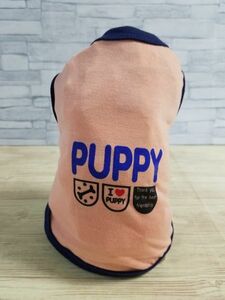 PUPPYロゴプリント ピンク色犬服　1号サイズ