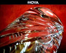 売切 HOYA クリスタル グラス 容量:240cc 2客組 日本製 取説付 未使用品 E/F、寸法φ上63/下55×H112mm、重量225ｇ、口元厚1.4mm、底厚13mm_画像3