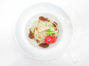 ★【直接引取不可】 食品サンプル ディスプレイ おかず こんにゃくそば 冷麺 こんにゃく麺 冷製パスタ 食器 見本品 料理模型 飲食店 置物