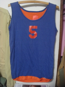 2306 Vintage OLD reversible college /N number ring # tank top Old T-shirt Lynn ga- trim the best cut and sewn college 