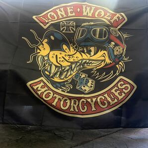 LONE WOLF バーナー フラッグ 旗 ガレージ 雑貨 アメリカン 装飾 看板 旗 グッツ ポスター 犬 インテリア 150×90の画像7