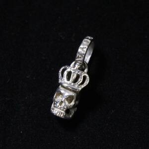  Royal Order [ROYAL ORDER]SKULL WITH CROWN|SILVER925| Skull ..| silver pendant top necklace charm |230613V(NT)