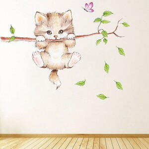  wall sticker tree. branch . cat 
