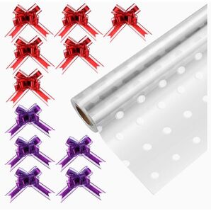 10000円以上引き!【新品、未使用】大容量 ラッピングセロファン リボン付き 包装紙 ギフトラッピング