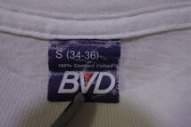 80's BVD Vintage Tee size S USA製 ビンテージ Tシャツ ホワイト 無地_画像4