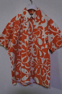 90's OLD STUSSY ALOHA Shirts size S USA製 オールド アロハシャツ プルオーバー 紺タグ 総柄 ビンテージ
