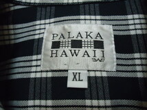 即決　ハワイ　PALAKA　パラカ　半袖シャツ　黒・白色　チェック柄　ＸＬ　①　MADE IN USA_画像5