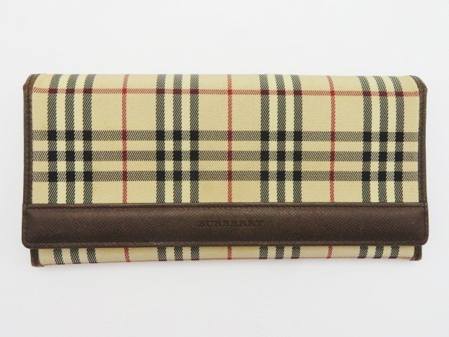Burberry バーバリー 長財布 ノヴァチェック フリックボタン オシャレ