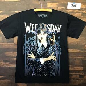 デザインTシャツ Mサイズ　Wednesday ウェンズデー　The Addams Family アダムス・ファミリー