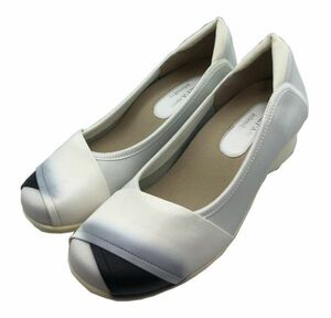 CG3946-16# new goods nurse shoes toes switch low heel light weight one leg 190g 23.0cm white white 