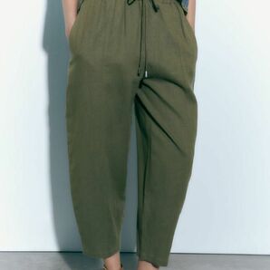 ZARA リネンブレンド サルエルパンツ