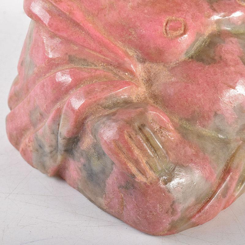 中国玉石彫刻布袋像唐木台付C R4727 | JChere雅虎拍卖代购