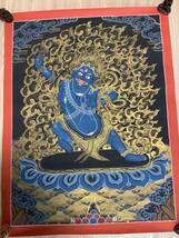 《 チベット密教　新品　1点物 》 手描き　タンカ　曼荼羅　ヴァジュラパニ　執金剛神　40_画像1