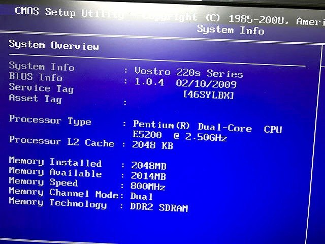 MMK218145新 Dell Vostro 220s Series デスクトップPC Dual-Core CPU