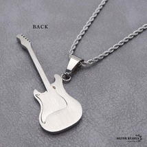 STAINLESS ギターネックレス ペンダント guitar ロック 系 ミュージック シルバー 銀 メンズ ステンレス素材_画像4