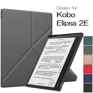 Kobo Elipsa 2E E Ink 10.3インチ用 PU+TPUカバーケース 電子書籍 耐衝撃 手帳型オートスリープ機能スタンド 濃緑