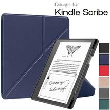 Kindle Scribe 10.2インチ用 PU+TPUカバーケース 電子書籍 耐衝撃 手帳型オートスリープ機能 スタンド 灰_画像1
