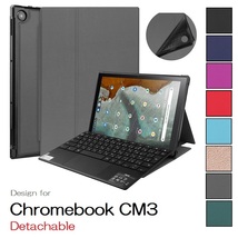 ASUS Chromebook CM3 10.5インチ専用 PU革 TPU スマート カバー ケース 二つ折り キーボード収納対応 ローズゴールド_画像1