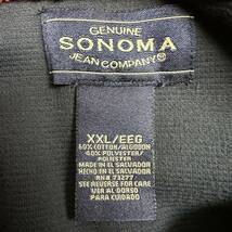 00s SONOMA ライン リブ ツートン スウェット XXL ビッグサイズ レッド×ネイビー スケート サーフ ソノマ 80s 90s オールド ビンテージ_画像3