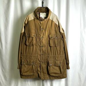 90s ORVIS ハンティング ジャケット XL ブラウン レザー エルボーパッチ サファリ フィッシング オービス 80s 00s オールド ビンテージ