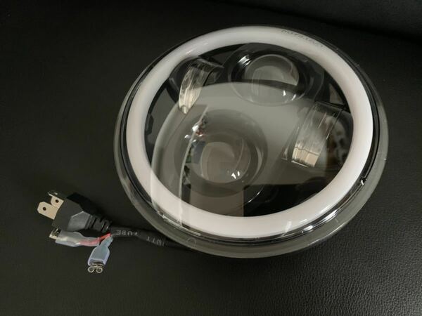 ハーレー　イカリング付LEDヘッドライト　最新改良版　5.75