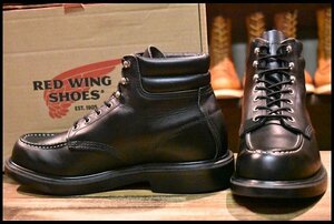 【9D 箱付 美品 11年】レッドウィング 8133 スーパーソール 黒 ブラッククローム モックトゥ レースアップ ブーツ redwing HOPESMORE