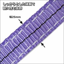 CE規格品 ベルトスリング ナイロンスリング 幅25mm×3m ストレート吊1T [4本セット] 両端アイ型 吊りベルト 荷吊 運搬 牽引/17Ξ_画像3