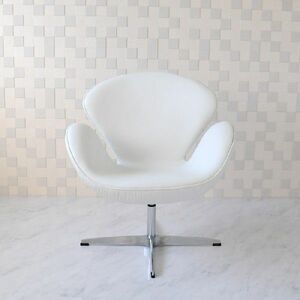 s one стул a Rene Jacobsen натуральная кожа белый white swanchair chair персональный стул дизайнерский мебель 