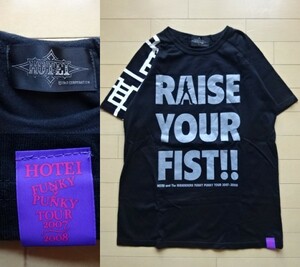 【布袋寅泰】HOTEI and THE WANDERERS FUNKY PUNKY TOUR 2007～2008 Tシャツ ブラック (ボウイ,BOOWY)