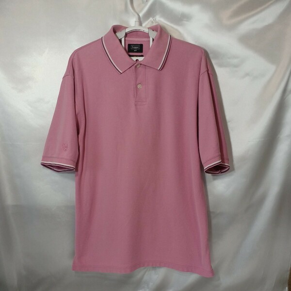 zcl-55♪アメリカユーズド【HAGGAR】ハガー半袖ポロシャツ US-Mサイズ(日本XL相当)ピンク