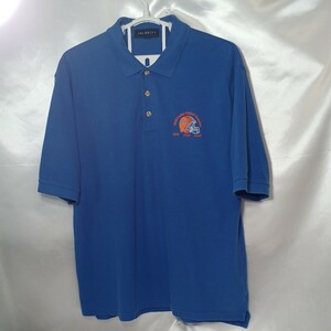 zcl-58♪アメリカユーズド 2008年優勝フロリダ ゲイターズ フットボール チームポロシャツ US-Lサイズ(日本サイズXL相当)ブルー