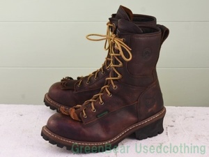 W333◆ドミニカ製【Georgia Boots】ワークブーツ スチールトゥ カッコイイ 良い味 茶 ブラウン メンズ 26cm