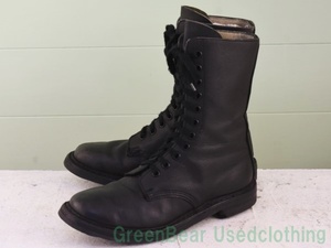 W347* Vintage Belgium army boots is good taste black black men's 28~28.5cm