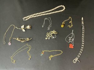 〓【メッキ リング ネックレス ブレスレット ブローチ アクセサリー 大量セット ヴィンテージ 海外アクセ】HO3680