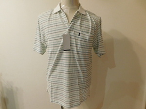  Mizuno Golf "теплый" белый × незначительный зеленый рубашка с коротким рукавом L размер (A91HS-70602)