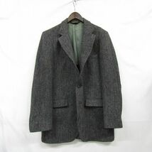 USA製 サイズ M 程度 Harris tweed STAFFORD ツイード ウール テーラード ジャケット ブレザー ハリスツイード 古着 ビンテージ 3J0905_画像1