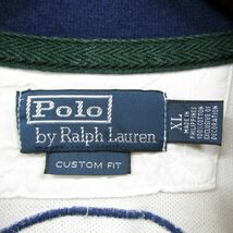90s POLO ビックサイズ XL Ralph Lauren ビッグポニー 刺繍 ポロシャツ ホワイト ポロ ラルフ ローレン 古着 ビンテージ 3J1910_画像7