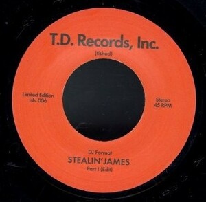 2014年 UK7インチ！DJ Format / Stealin' James 45【T.D. Records / Ish. 006】James Brown Stealin' James Part 1 & Part 2 JB ファンク