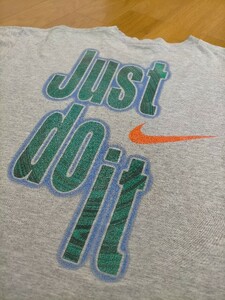 90s マレーシア製 ビンテージ NIKE JUST DO IT SWOOSH ナイキ スウォッシュ 両面プリントTシャツ M ★USA古着