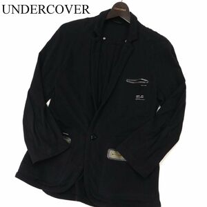 10SS★ UNDERCOVER アンダーカバー Less but Better期★ 通年 スウェット カット テーラード ジャケット Sz.2　メンズ 黒　G3T01682_5#O