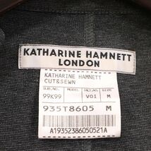 KATHARINE HAMNETT LONDON キャサリン ハムネット 春夏 ストレッチ ロング チェスター ジャケット Sz.M　メンズ グレー　G3T01678_5#M_画像6