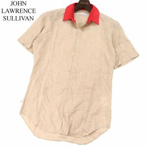 JOHN LAWRENCE SULLIVAN ジョンローレンスサリバン 春夏★ 比翼仕立て 半袖 クレリック シャツ Sz.34　メンズ 日本製　G3T01796_6#A