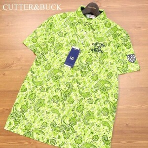 【新品 未使用】 CUTTER&BUCK カッター＆バック 春夏 吸水速乾★ ペイズリー総柄 半袖 ポロシャツ Sz.M　メンズ ゴルフ　G3T01586_5#A